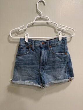 Madewell Rolled Hem Vintage Blue Denim Shorts